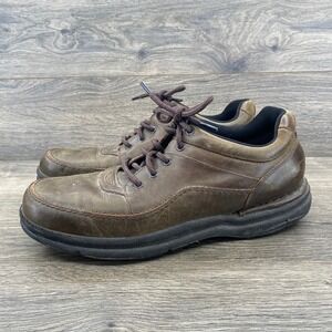 Rockport CH3732 Mens Brown Leather Walking Shoes Wide Width 11.5W Moc Toe